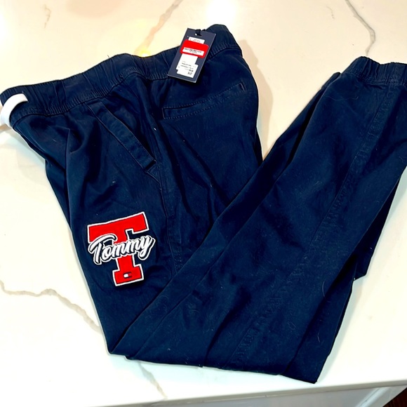 Boys Tommy Hilfiger navy twill pants size Medium - Picture 1 of 7